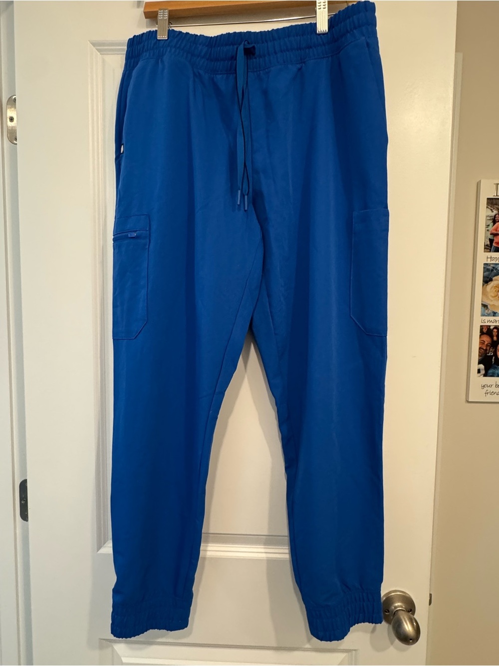 JAANUU Women’s Blue Scrub Jogger Pants - Elastic Waist